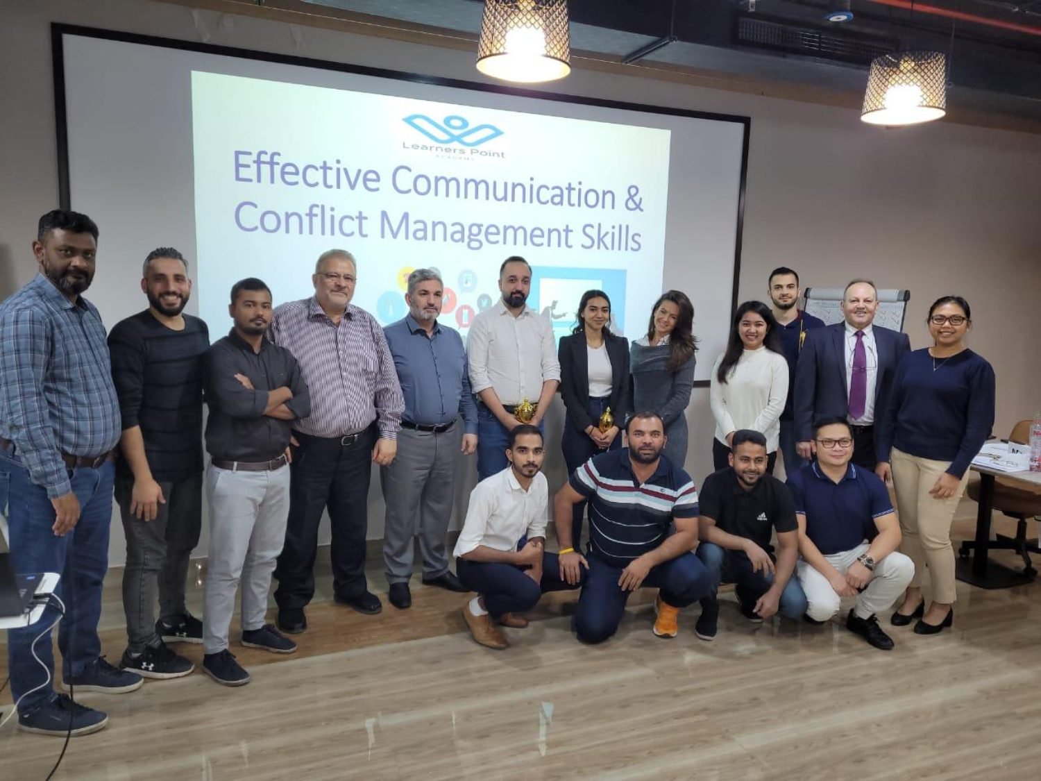The whole company at the end of the Effective Communication and Conflict Management course