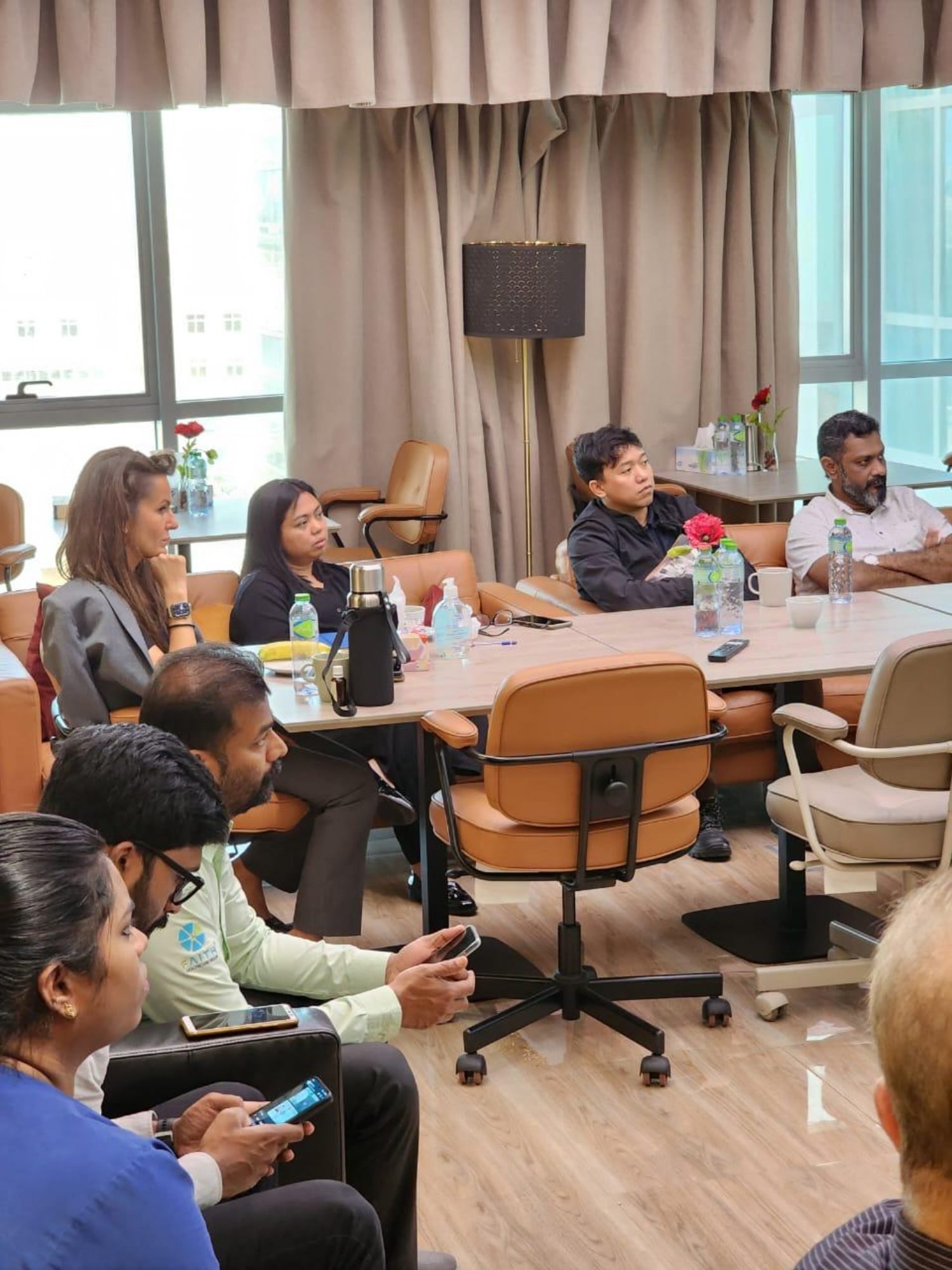 Colleagues listening during the health awareness session